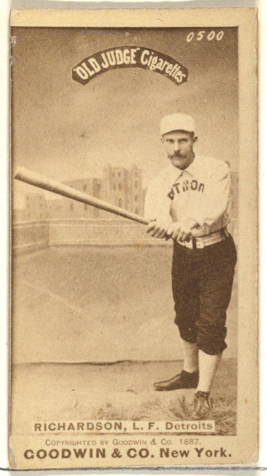 Abram Harding "Hardy" Richardson, Left Field, Detroit Wolverines, from the Old Judge series (N172) for Old Judge Cigarettes MET DP846289