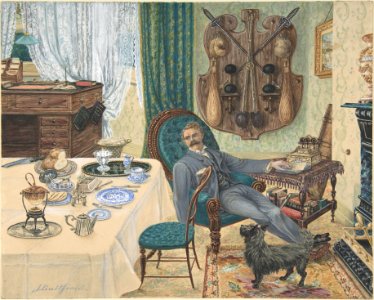 A Bachelor in His Study (The Sportsman's Breakfast) MET DP800896