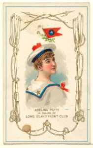 Adelina Patti in Colors of the Long Island Yacht Club, from the Yacht Colors of the World series (N140) issued by Duke Sons & Co. to promote Honest Long Cut Tobacco MET DP865770