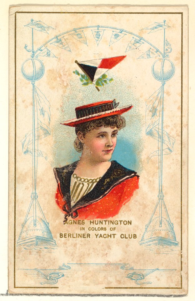 Agnes Huntington in Colors of the Berliner Yach Club, from the Yacht Colors of the World series (N140) issued by Duke Sons & Co. to promote Honest Long Cut Tobacco MET DP865766