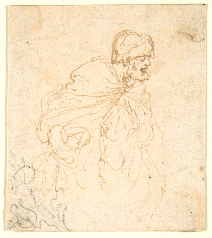 A Bearded Man in a Cloak and Turban Facing Right. MET DP809321