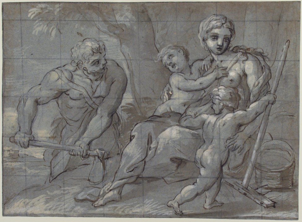 Adam and Eve after Their Expulsion with the Infants Cain and Abel MET 1980.20.1