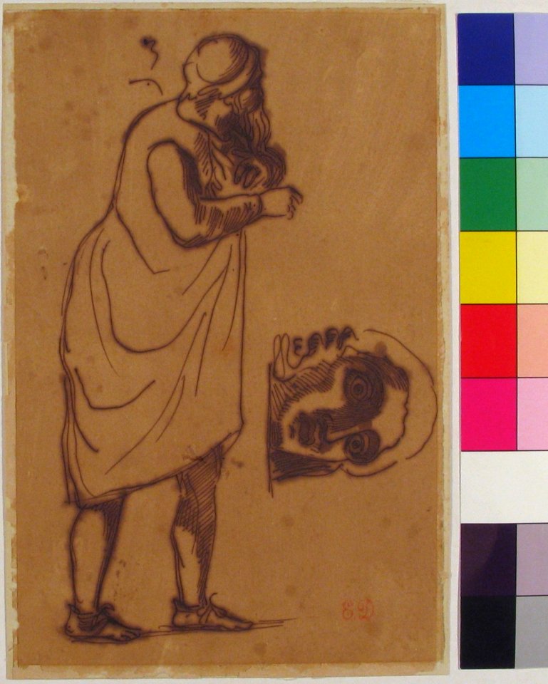 A Bearded Man, Standing, and a Classical Head MET 2001.524.2