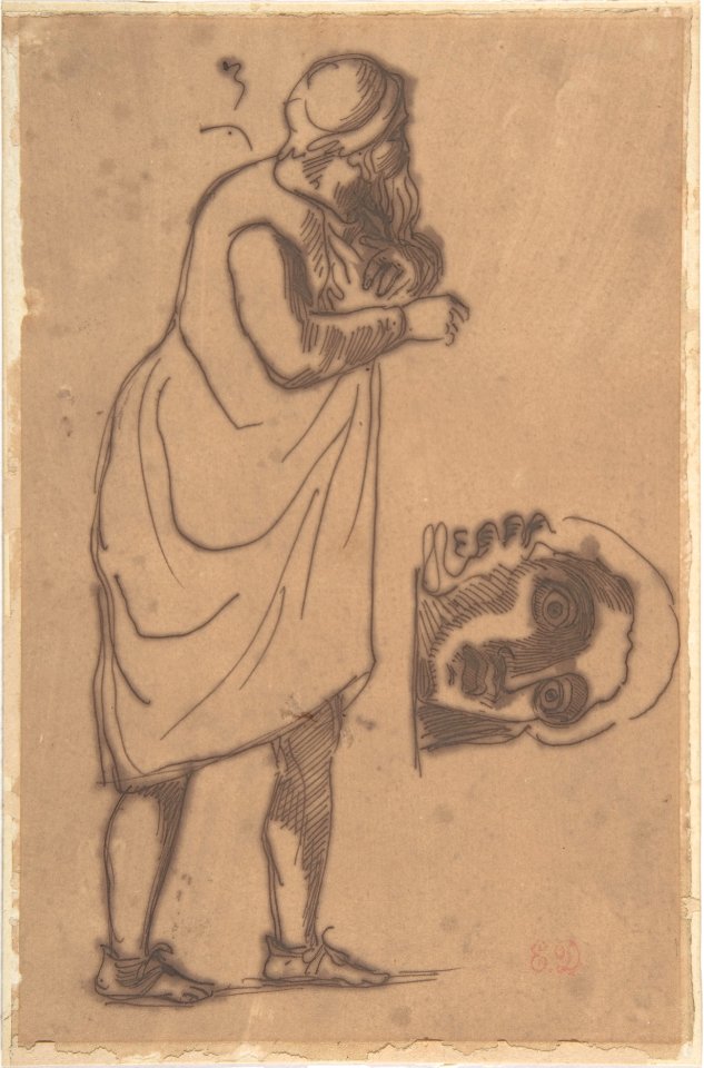 A Bearded Man, Standing, and a Classical Head MET DP805852