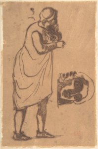 A Bearded Man, Standing, and a Classical Head MET DP805852