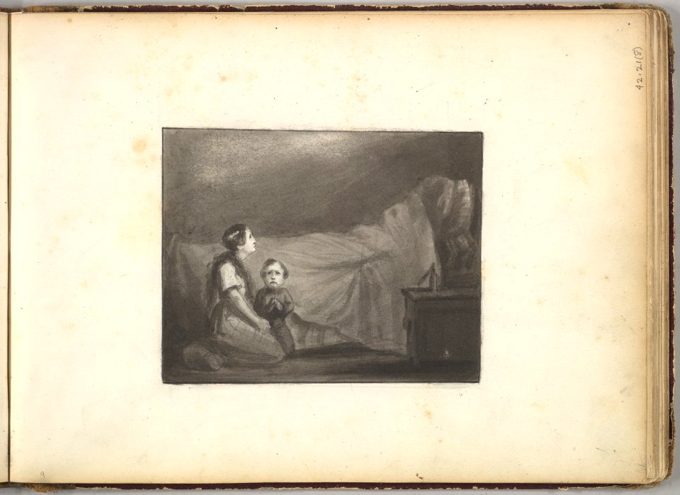 A Deathbed Scene (in Sketch Book With Drawings on Twenty-six Leaves) MET DP826420