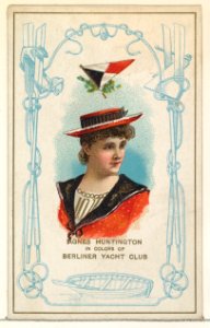 Agnes Huntington in Colors of the Berliner Yacht Club, from the Yacht Colors of the World series (N140) issued by Duke Sons & Co. to promote Honest Long Cut Tobacco MET DP865765