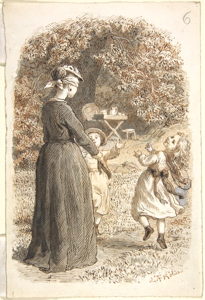 A Mother and Two Children Playing Blind Man's Bluff MET DP802824
