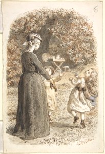 A Mother and Two Children Playing Blind Man's Bluff MET DP802824