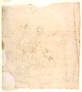 A Bearded Prophet in Glory Attended by a Bishop, Two Other Male Saints, and Angels (Design for a Section of a Dome) MET DP810439