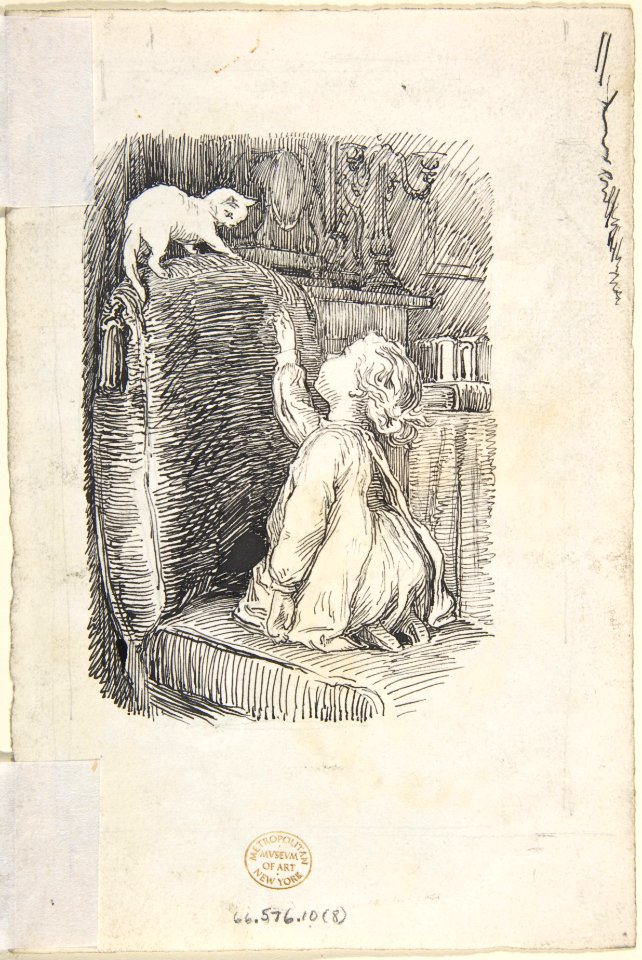 A Mother and Two Children Playing Blind Man's Bluff MET DP802825