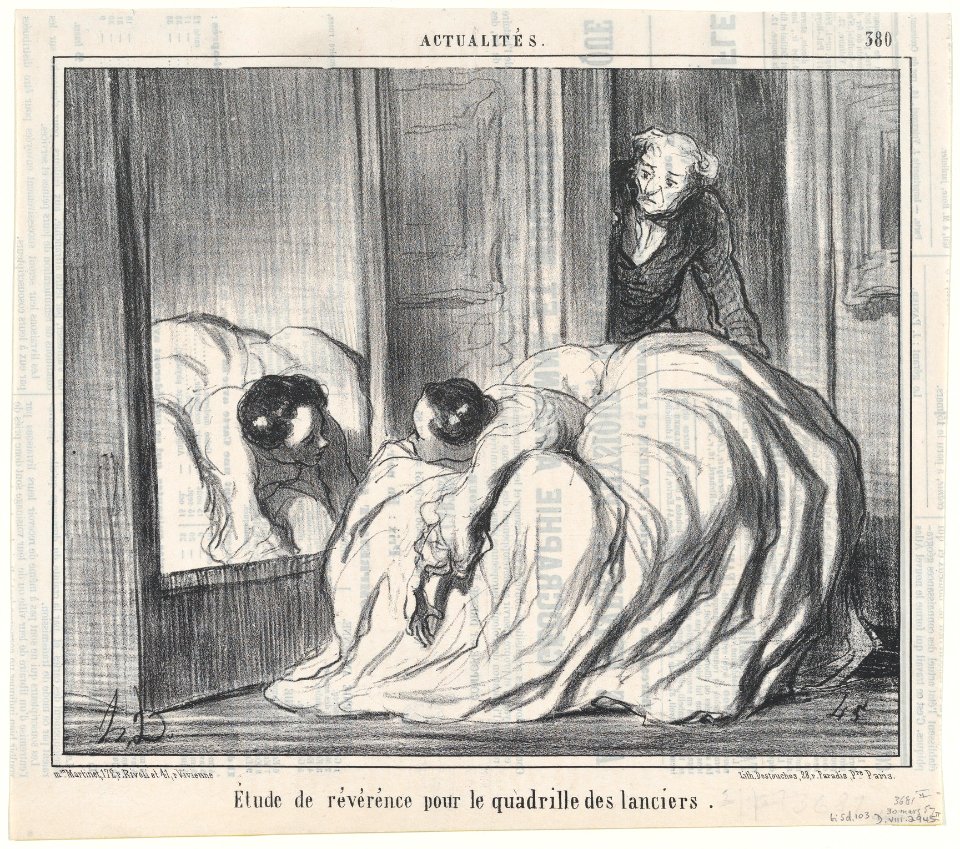 Étude de révérence pour le quadrille des lanciers, from Actualités, publlished in Le Charivari, March 30, 1857 MET DP876639