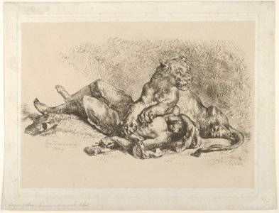 A Lioness Mauling the Chest of an Arab MET DP851164