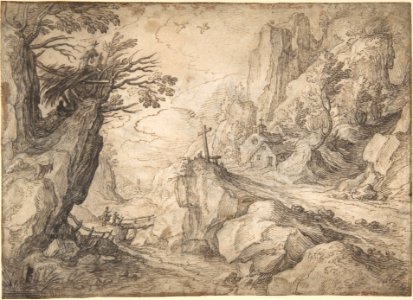 A Mountainous River Landscape with a Hermit and a Chapel MET DP801108