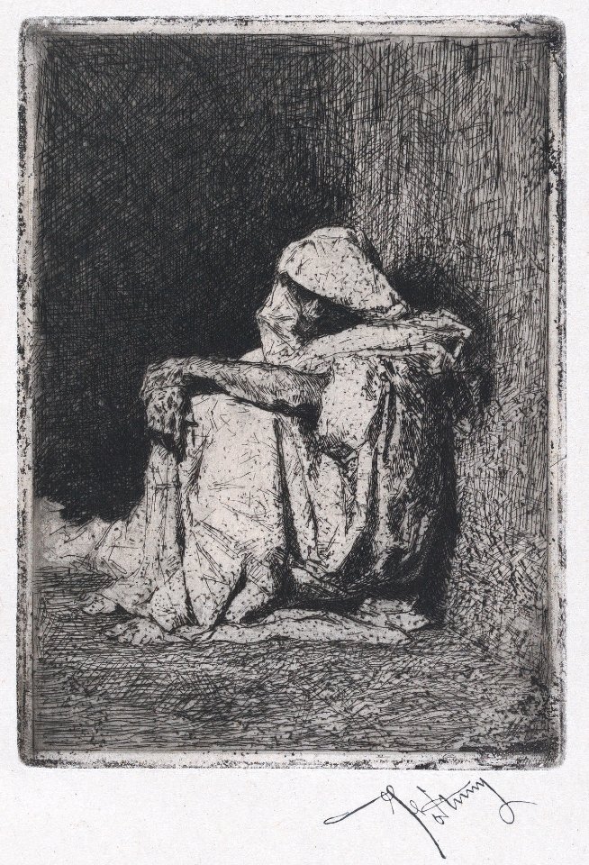 A Moroccan man seated on the ground MET DP876107