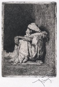 A Moroccan man seated on the ground MET DP876107
