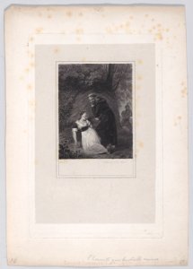 A monk reaching out to touch a woman's breast Met DP887976