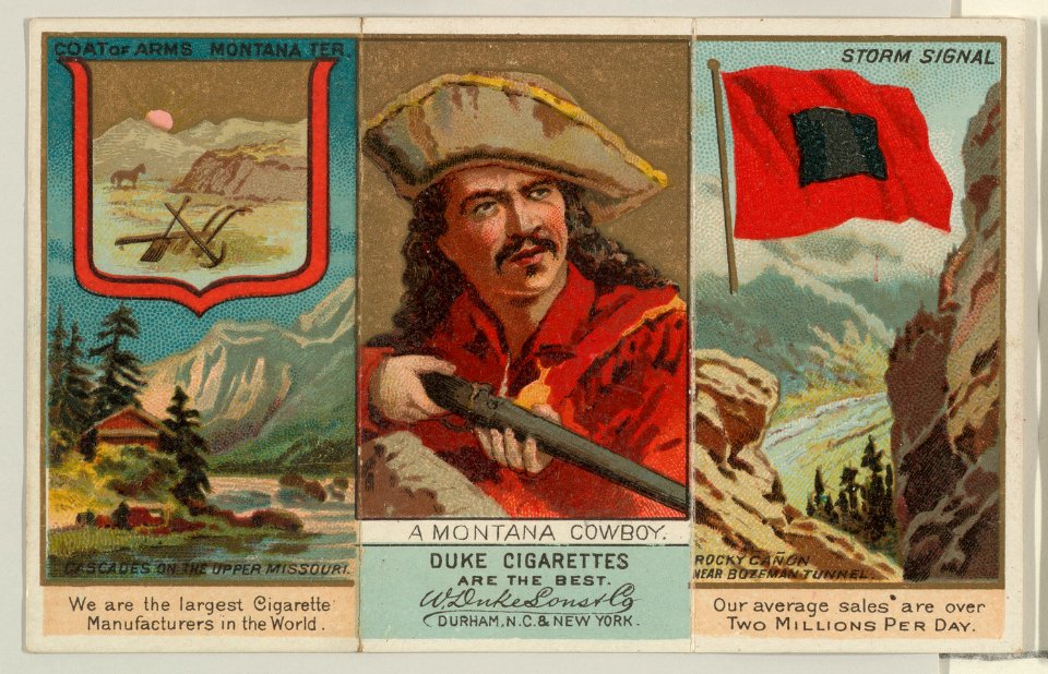 A Montana Cowboy, from "Governors, Arms, Etc." series (N133-2), issued by Duke Sons & Co. MET DP865511