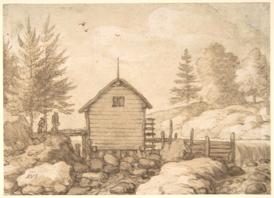 A Mill on Rocks in a River in Norway MET DP800250
