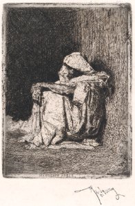 A Moroccan man seated on the ground MET DP876106