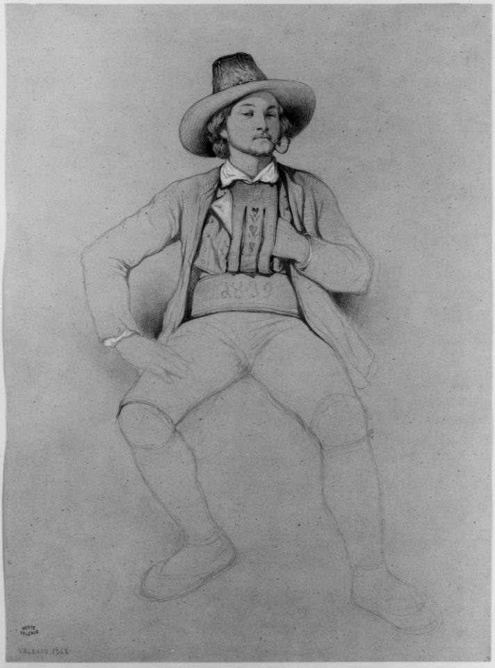A Man in Tyrolean Costume, Seated, Smoking a Pipe MET 264989 1996.582.3