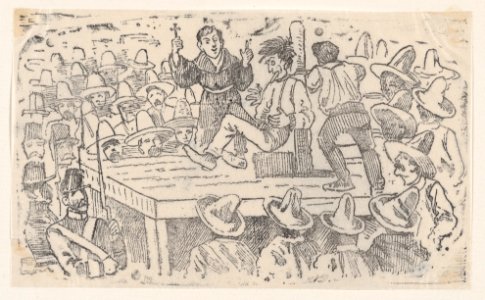 A man executed by garroting in the town square at Mixalco MET DP869388