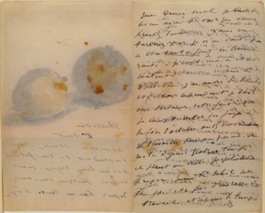 A Letter to Eugène Maus, Decorated with Two Plums MET 2003.1 verso