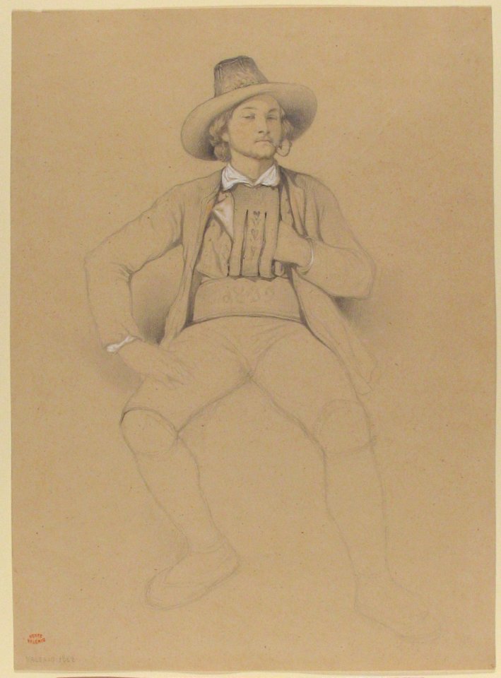 A Man in Tyrolean Costume, Seated, Smoking a Pipe MET 1996.582.3