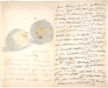 A Letter to Eugène Maus, Decorated with Two Plums MET DP807589