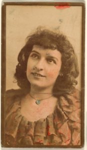 Actress wearing hand-colored blue necklace, from the Actresses series (N668) MET DPB869914