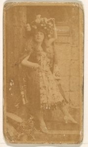 Actress wearing large floral piece in hair, from the Actresses series (N245) issued by Kinney Brothers to promote Sweet Caporal Cigarettes MET DP859944