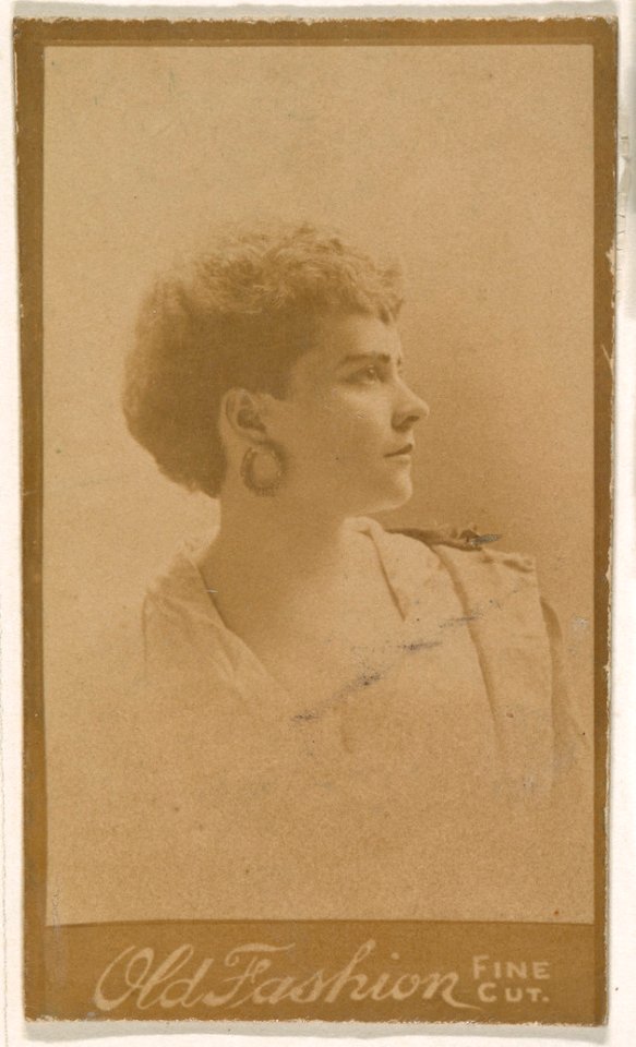 Actress wearing hoop earrings, from the Actresses series (N664) promoting Old Fashion Fine Cut Tobacco MET DPB869532