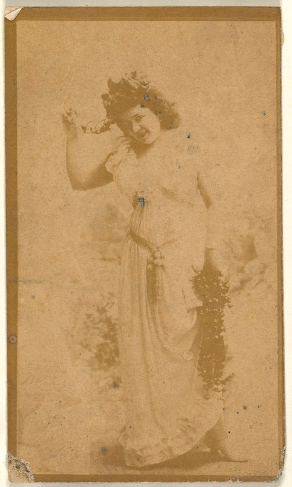 Actress wearing headpiece of floral vines, from the Actresses series (N668) MET DPB869951