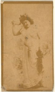 Actress wearing headpiece of floral vines, from the Actresses series (N668) MET DPB869951