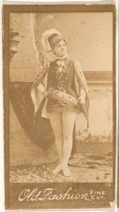 Actress wearing plumed hat and finged sash, from the Actresses series (N664) promoting Old Fashion Fine Cut Tobacco MET DPB869720