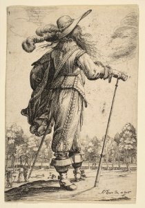 A Man Seen from the Back Leaning on a Croquet Mallet MET DP818059