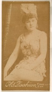 Actress wearing plumed hat, from the Actresses series (N664) promoting Old Fashion Fine Cut Tobacco MET DPB869762
