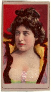 Actress wearing bodice with rigid upright collar, from the Actresses series (T176) issued by Sweet Caporal Cigarettes MET DP842601