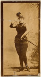 Actress saluting and wearing costume with sword, from the Actresses series (N668) MET DPB869937