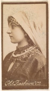 Actress wearing cloth headpiece, from the Actresses series (N664) promoting Old Fashion Fine Cut Tobacco MET DPB869541