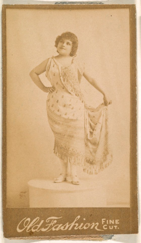 Actress standing on pedestal, from the Actresses series (N664) promoting Old Fashion Fine Cut Tobacco MET DPB869735