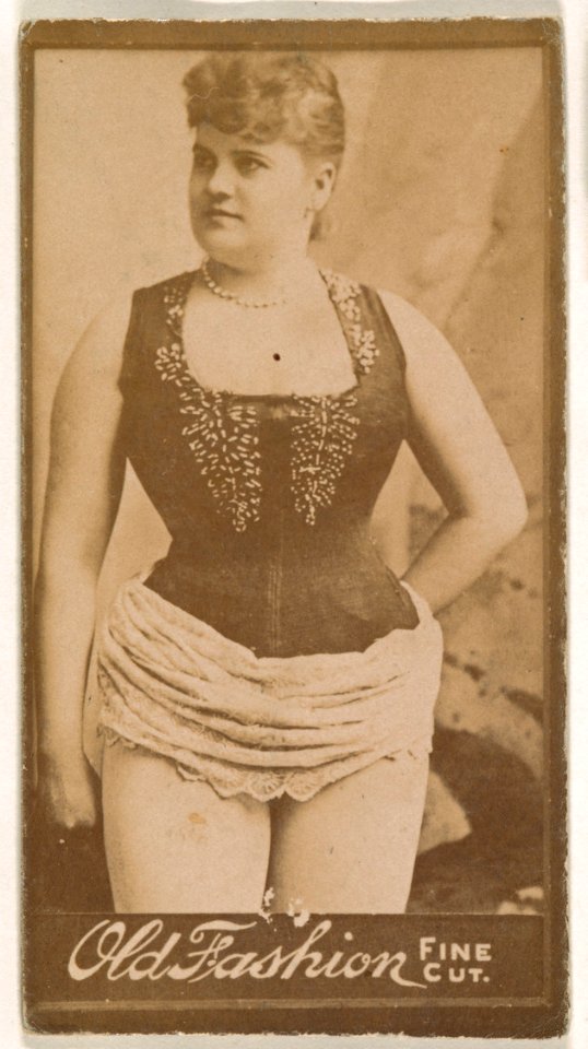 Actress standing with hand on hip, from the Actresses series (N664) promoting Old Fashion Fine Cut Tobacco MET DPB869570