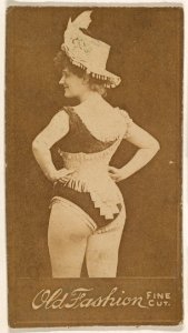 Actress wearing fringed top hat, from the Actresses series (N664) promoting Old Fashion Fine Cut Tobacco MET DPB869629
