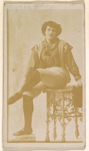 Actress seated on ornate stool, from the Actresses series (N245) issued by Kinney Brothers to promote Sweet Caporal Cigarettes MET DP859957