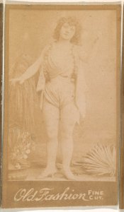 Actress posing with upraised arm, from the Actresses series (N664) promoting Old Fashion Fine Cut Tobacco MET DPB869646