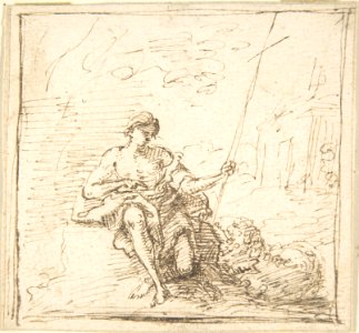 Adolescent John the Baptist with a Lamb in the Wilderness MET DP800527