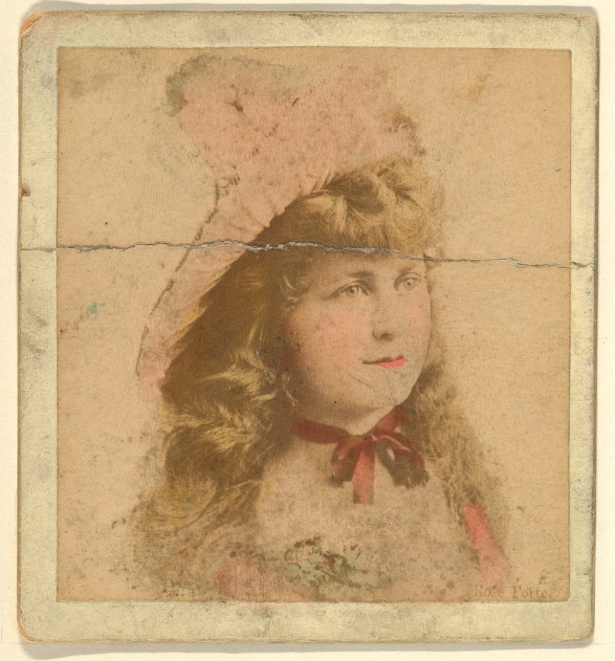 Actress wearing pink bonnet, from the Actresses series (N246), Type 2, issued by Kinney Brothers to promote Sporting Extra Cigarettes MET DP860081