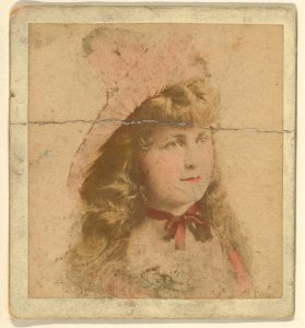 Actress wearing pink bonnet, from the Actresses series (N246), Type 2, issued by Kinney Brothers to promote Sporting Extra Cigarettes MET DP860081