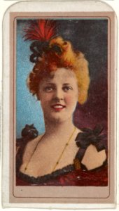 Actress wearing red feather in hair, from the Actresses series (T176) issued by Sweet Caporal Cigarettes MET DP842612