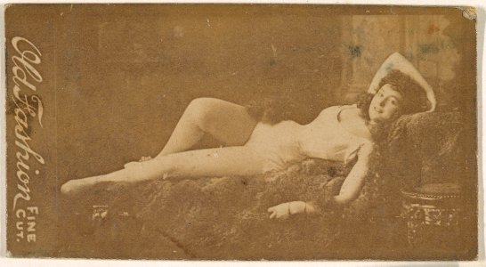 Actress reclining on sofa, from the Actresses series (N664) promoting Old Fashion Fine Cut Tobacco MET DPB869685